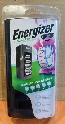 Energizer Recharge Black Universal (AA/AAA/4C/4D/9V) Battery Charger Pack New