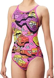 [arena] FSA-8617W Women's Fitness Swimsuit, Super Flyback Tough Suit, S Size, Pink/Purple/Pink/PKPL