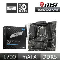 在飛比找momo購物網優惠-【MSI 微星】PRO B760M-A WIFI 主機板+微