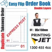 50x Small Duplicate Carbonless Restaurant Docket Order Book 85x150mm [RD142]