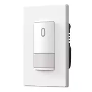 Matte White Single Pole Occupancy Motion Sensor Light Switch, Need Neutral Wire,