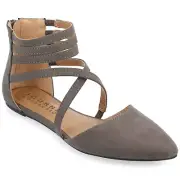 Journee Collection Marlee Tru Comfort Foam Pointed Toe Flats, Grey, sz 9M