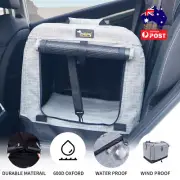 Grey Soft Dog Crate Foldable Bed Pet Carrier Outdoor Kennel Portable Travel Cage