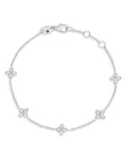 Roberto Coin 18K White Gold Diamond Verona Love by the Inch Five Station Bracelet