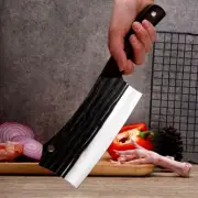 Cleaver Knife Kitchen Chef Butcher Chopping Meat Slicing Forged 4Cr13 Steel Wood