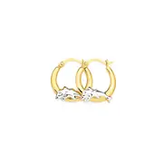9ct Gold Two Tone Double Dolphin Creole Earrings