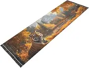PDZRMY Washable Runner Rug Landscape Big Cat Autumn 2’ x 6’ Non-Slip Kitchen Runner Rug for Hallways Entryway Bedroom Living Room Floor Carpet Runner- Soft Thin Mat for Family Pet