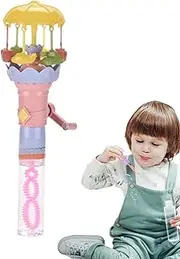 Bubble Sticks | Lighted Carousel Blower | Fun Portable Bubble Blowing Toy for Toddler Kids Teens Outdoor Backyard Garden Beach Park Yard Pool Lawn Birthday Easter Christmas