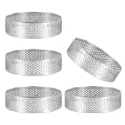 5 Pcs Circular Porous Tart Bottom Tower Pie Cake Mould Baking Tools1555