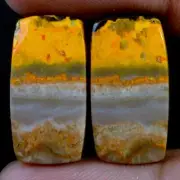 25.95 Cts Natural Bumble Bee Jasper 11X21 mm Cabochon Pair For Earring Gemstone