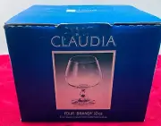 Bohemia FineLead Crystal Lot of 3 Brandy Snifter 10oz PrismBallStem Czech MidCen