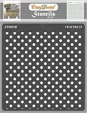 CrafTreat Polka Dot Stencils for Painting on Canvas, Wallart, Home Decor, Bullet Journal Notebook and Scrapbooking - DOT Stencils - 6"X6" Room Decor Stencils - Reusable Stencil Arts & Crafts Supplies