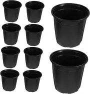 Abaodam 10pcs Durable Black Nursery Pots for Outdoor Planting Versatile Plastic Plant Containers for Succulents Stylish and Seedling Bases for Various Settings