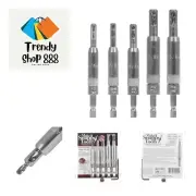 Precision Hinge Drill Bit Set - 5 Pieces, Spring Loaded for Accurate Drilling