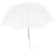 [GAROZATION] Lace Umbrella Wedding Umbrellas Prom Props Umbrella for Bridal Paper Parasol Lace Umbralla Lace Parasol Wedding Parasols Vintage Parasol Photography Umbrella White Plastic