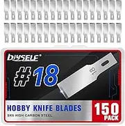 DIYSELF 150 Pack Exacto Knife Blades, #18 Hobby Knife Blade Refills with Storage Case, SK5 Carbon Steel Hobby Knife Replacement Blades, Sharp Exacto Blades for Craft, Stencil, Art (#18)