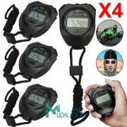 4PCS SET Digital Stopwatch Sports Counter Chronograph Date Timer Odometer Watch