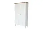 LUNA LONG WHITE CUPBOARD 2 DOOR LONG STORAGE CABINET SOLID MANGO WOOD
