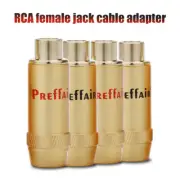 2Pairs RCA Female Plug Audio Connectors Adapter Convertor Zinc Alloy Outter Case