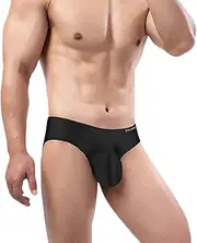 [ZONBAILON] Men's Sexy Bulge Enhancing Briefs Underwear Ice Silk Comfort Lightweight Stretchy Pouch Low Rise Smooth Men Undies