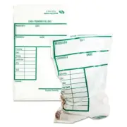 Quality Park Cash Transmittal Bags w/Printed Info Block, 6 x 9, Clear, 100 Bags/