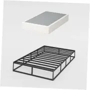 10 Inch Twin Box Spring and Fabric Cover Set, High Profile Metal Twin Size Box