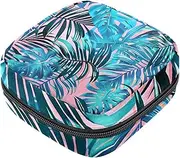 Period Bag,Sanitary Napkin Storage Bag,Tropical Palm Leaf,Tampon Holder for Purse