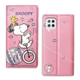 【SNOOPY 史努比】三星 Samsung Galaxy A42 5G 金沙灘彩繪磁力手機皮套