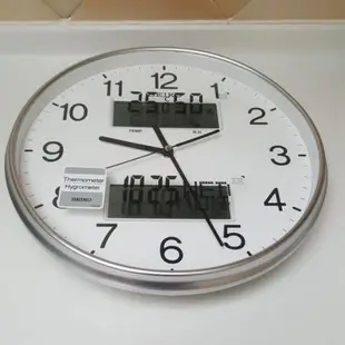 《精準鐘錶》現貨免運🔥日本 精工 SEIKO 溫濕度 雙顯 靜音 時鐘 掛鐘 QXL013 QXL013S
