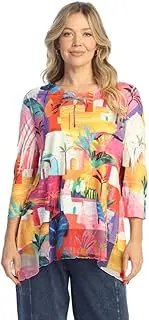 [Jess & Jane] Women's Sonata Tunic Top with Chiffon Hem