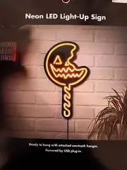 TRICK R TREAT SAM LOLLIPOP LED NEON LIGHT - LARGE HALLOWEEN HORROR LAMP DECOR