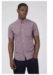 Ben Sherman Check Short Sleeve Shirt. NWT. Size Medium.