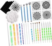 COHEALI Diy Graffiti Tool Kit 34pcs Mandala Dotting Pen Set with Pencil Paint Pallet Random Color
