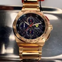 在飛比找森森購物網優惠-FERRARI手錶, 男錶 44mm 玫瑰金八角形精鋼錶殼 