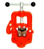 Bench Pipe Vise #1 Yoke Hinged Clamp on Type Pipe Threader Plumbing Vice Tools