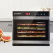 6 Tray Digital Electric Food Dehydrator Stainless Steel Fruit Meat Jerky Dryer