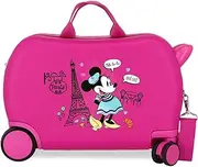 Joumma Disney Minnie Around The World Children's Suitcase Pink 45 x 31 x 20 cm Hard Shell ABS 24.6L 1.8 kg 4 Wheels Hand Luggage, Pink, Children's Suitcase, Pink, Children's Suitcase