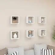 Wall Cube Shelves 6 pcs High Gloss White 22x15x22 cm Wall Furniture
