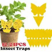Sticky Fruit Fly Traps Fungus Gnat Killer Trap Use for Indoor Outdoor 12/24PCS