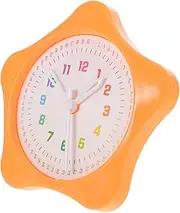 CORHAD Learning Bell Teaching Clocks for Classroom Clock Model Clock Learning Clock Learning for Teaching Alarm Clock Time Learning Toy Desktop Clock Plastic Orange