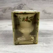 VINTAGE BRINTON FINE BONE CHINA SMALL URN VASE CHRISTMAS MISTLETOE HOLLY