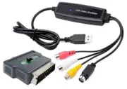 Scart RCA A/V S-Video To USB DVR Adapter - Plug-N-Play No Driver Needed For PCs