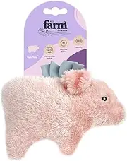 Eco Farm Friends Dog Toy Piggly Wiggly, Pink - Soft & Cuddly Squeaky Plush, Recycled Filling, GRS Certified