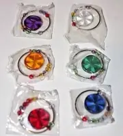 Tupperware 6 Stemware Wine Charms Sheerly Elegant Set Jewel Colors NEW