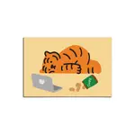 韓國 MUZIK TIGER 明信片/ 吃點心的發懶老虎 ESLITE誠品