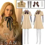 Thriller Movie M3gan Cosplay Costume Set Women Megan Ai Doll Robots Dress Bow Tie Pantyhose Hand Sleeves Suit Gifts - 2XL