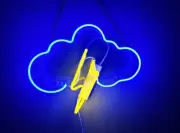 Cloud Thunder Lightning Acrylic 14"x10" Neon Light Sign Lamp Real Glass Display