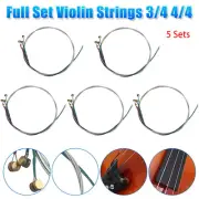 5 Sets Full Violin 3/4 4/4 Violin Strings Steel Core Ball End G D A E Part J0D3