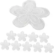SHINEOFI 10pcs Organza Self-Adhesive Lace Patches No-sew Embroidery Appliques for Skirt Repair Clothing Decoration and DIY Projects
