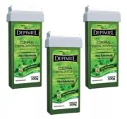 Pack 3 Cera Depilatoria Roll On Depimiel. Vegetal. Con Aloe Vera Sistema Español